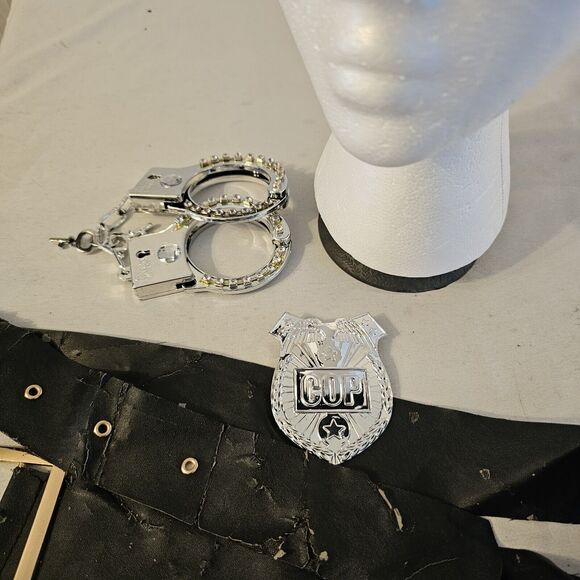 Classy COP Halloween Costume WOMENS Lady Police Officer, Handcuffs, Badge, Hat - Picture 13 of 13